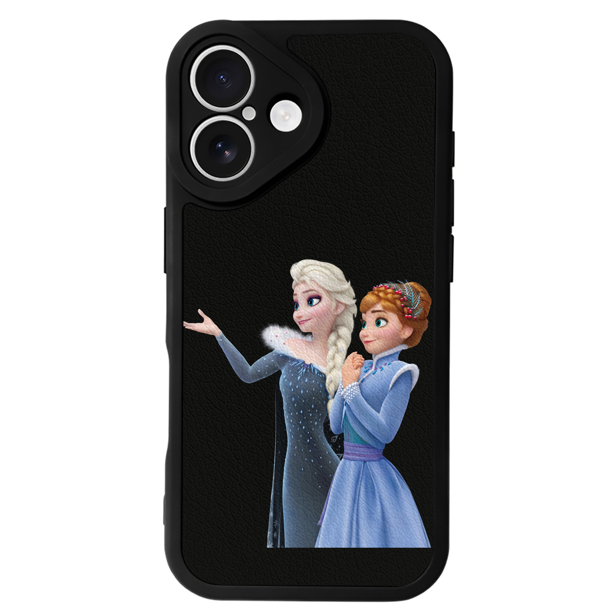 （画像用） アナと雪の女王 アンナ エルサ Frozen Anna Elsa 【iPhone 16シリーズ対応】シリコンスマホケース（レザー調） 材質：シリコン